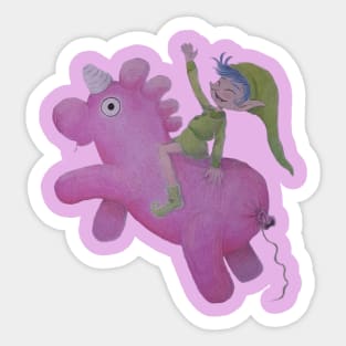 The pink ballon "Funicorn" Sticker